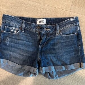 PAIGE Women's Dark Blue Jean Shorts